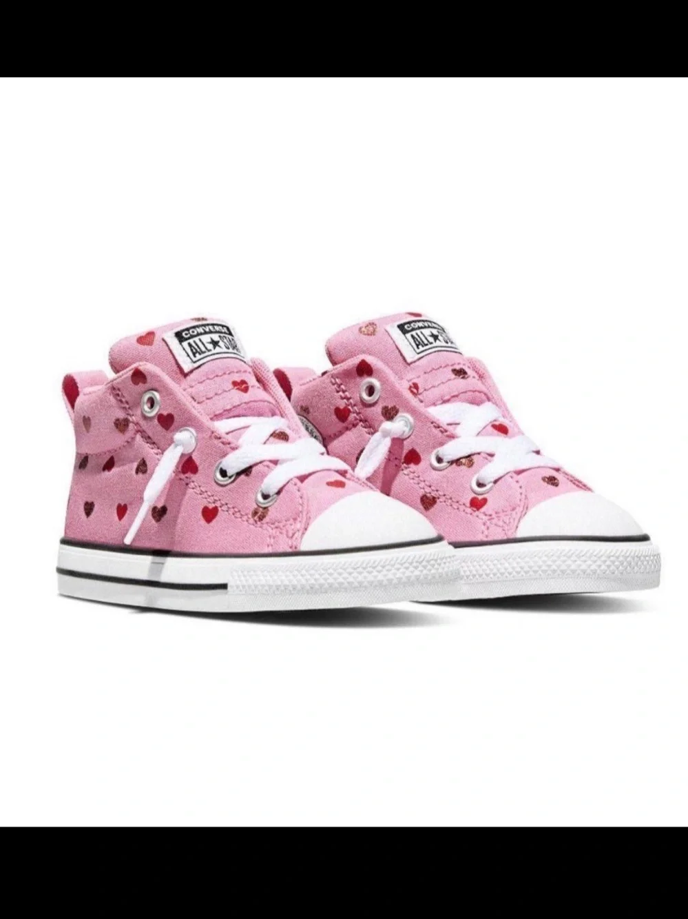 Toddler Converse High Top Pink with Hearts Sneakers
